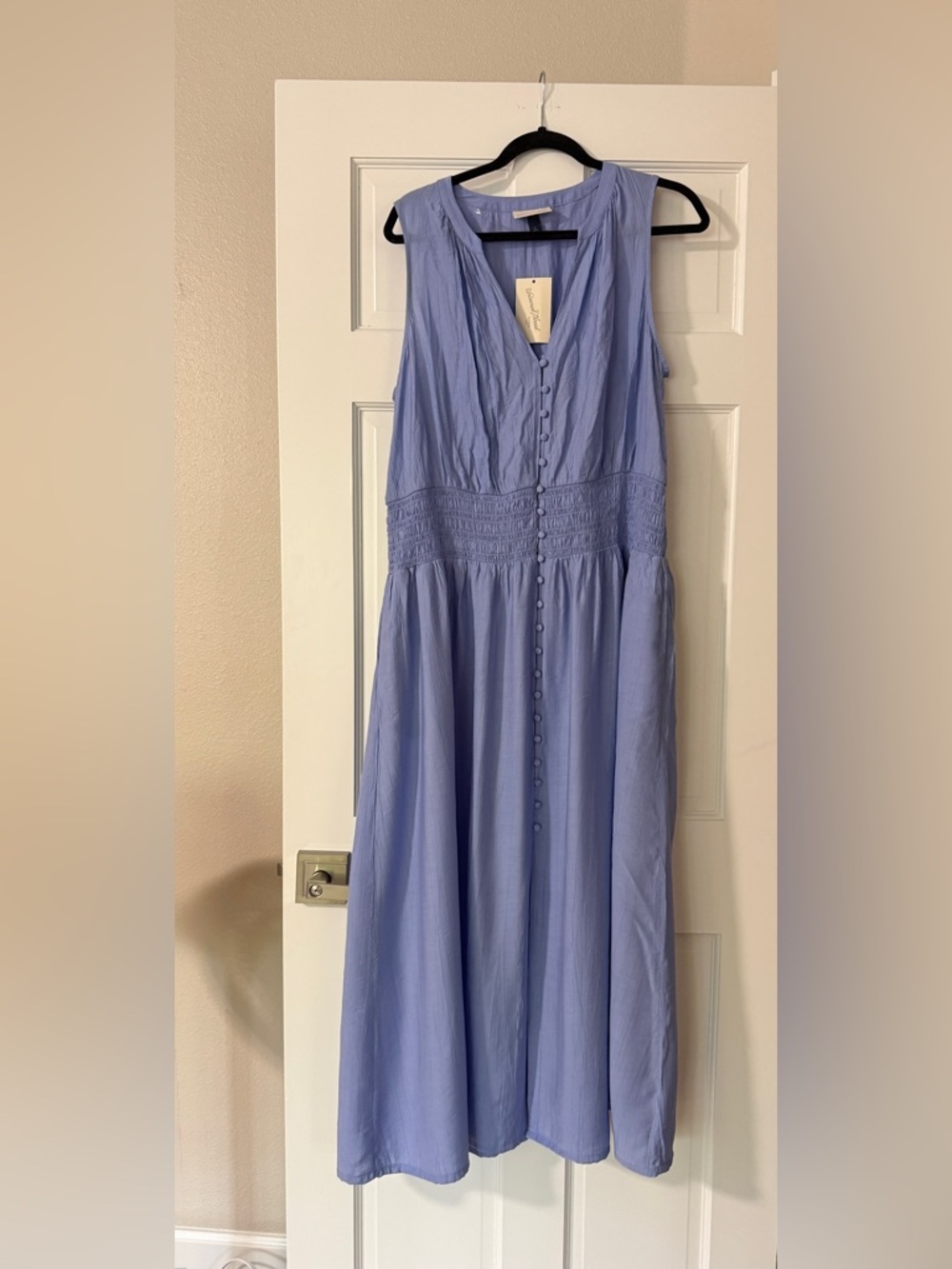 Universal Thread Periwinkle Sleeveless Maxi Dress with Button Front, NWT, Size L